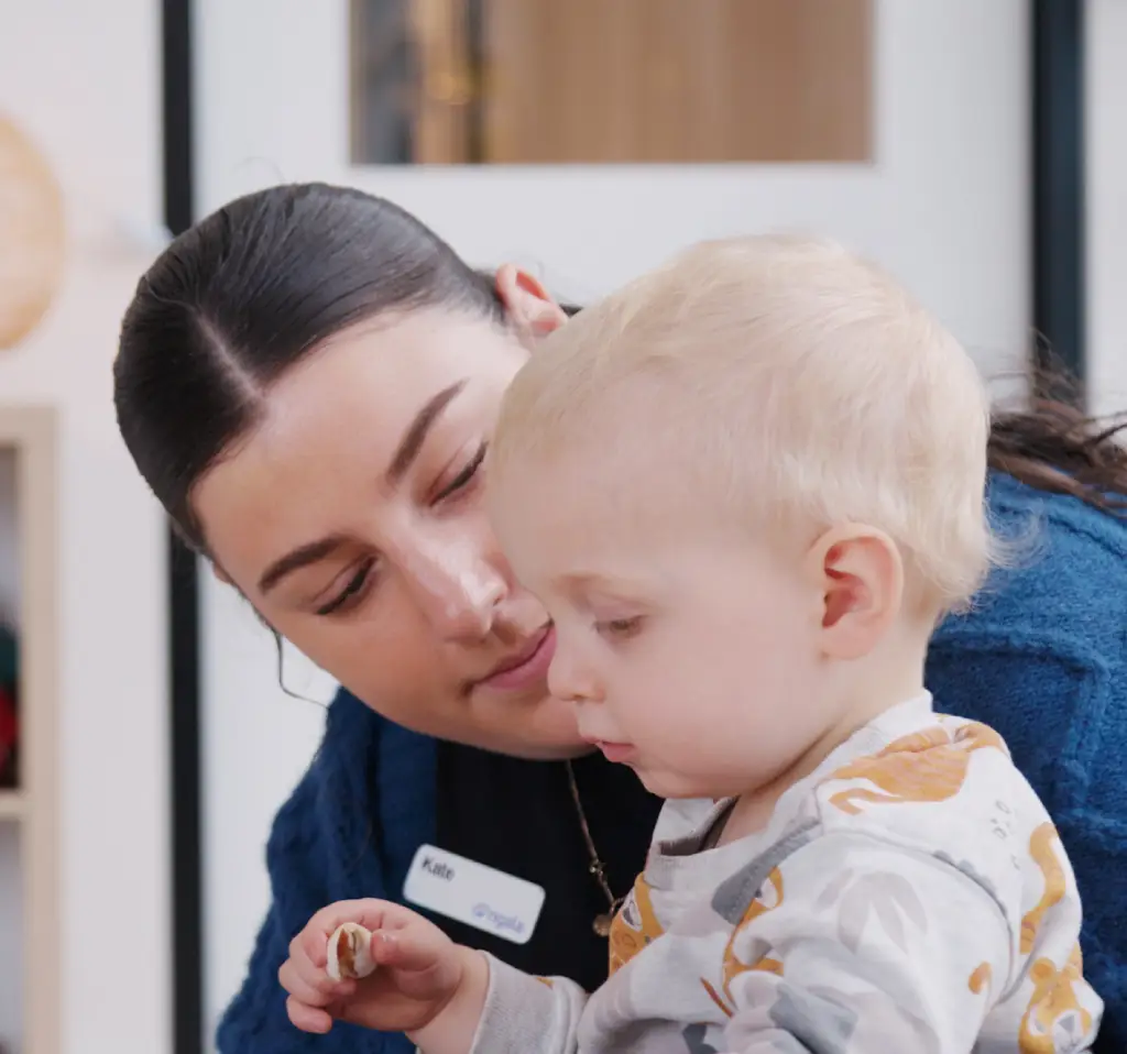 worker with baby