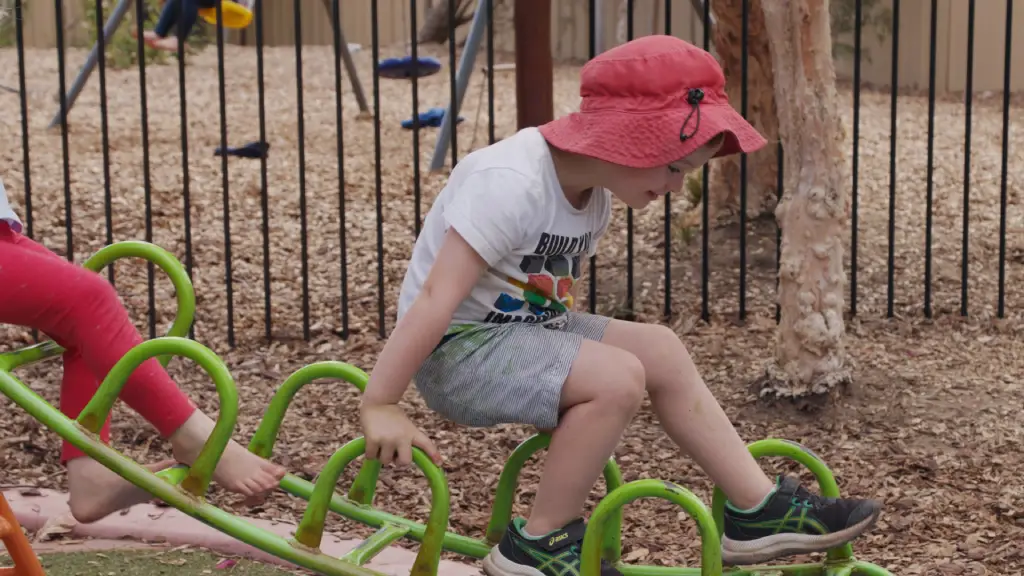 child going down ladder