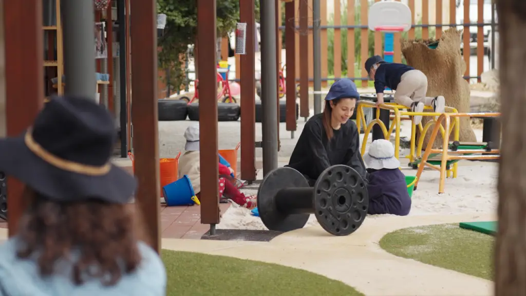 children playing outside with supervision